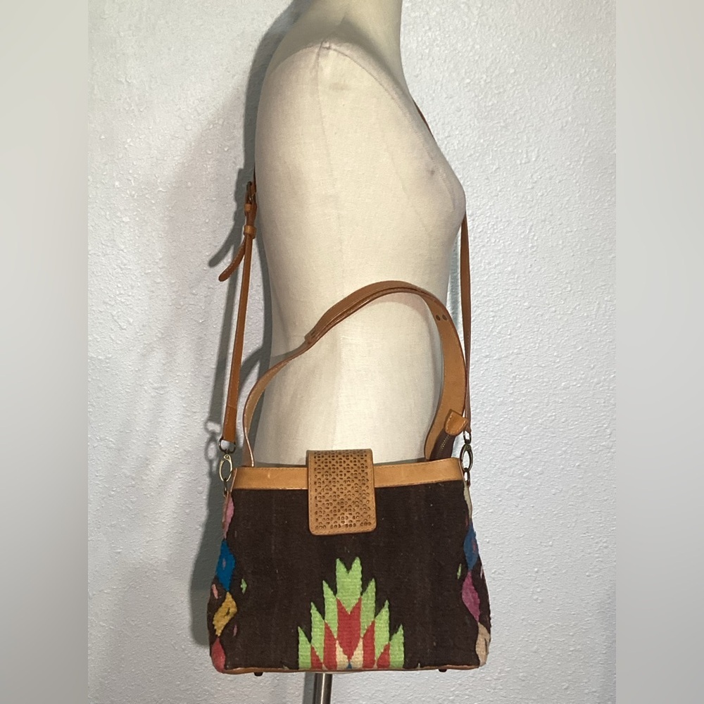 Stylish Tan and Multicolor Women's Bag